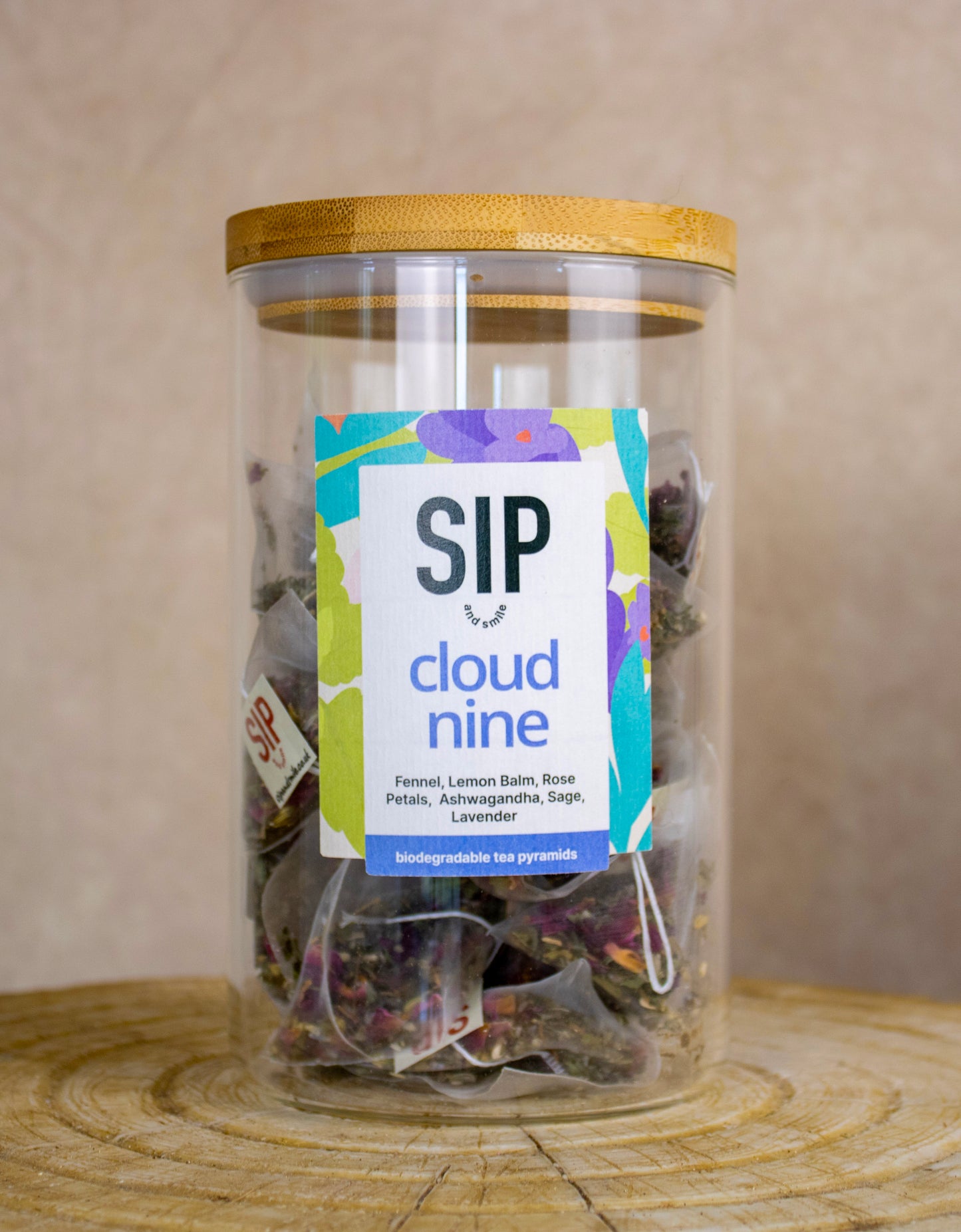 Glass Jar with 30 tea bags (for each blend)